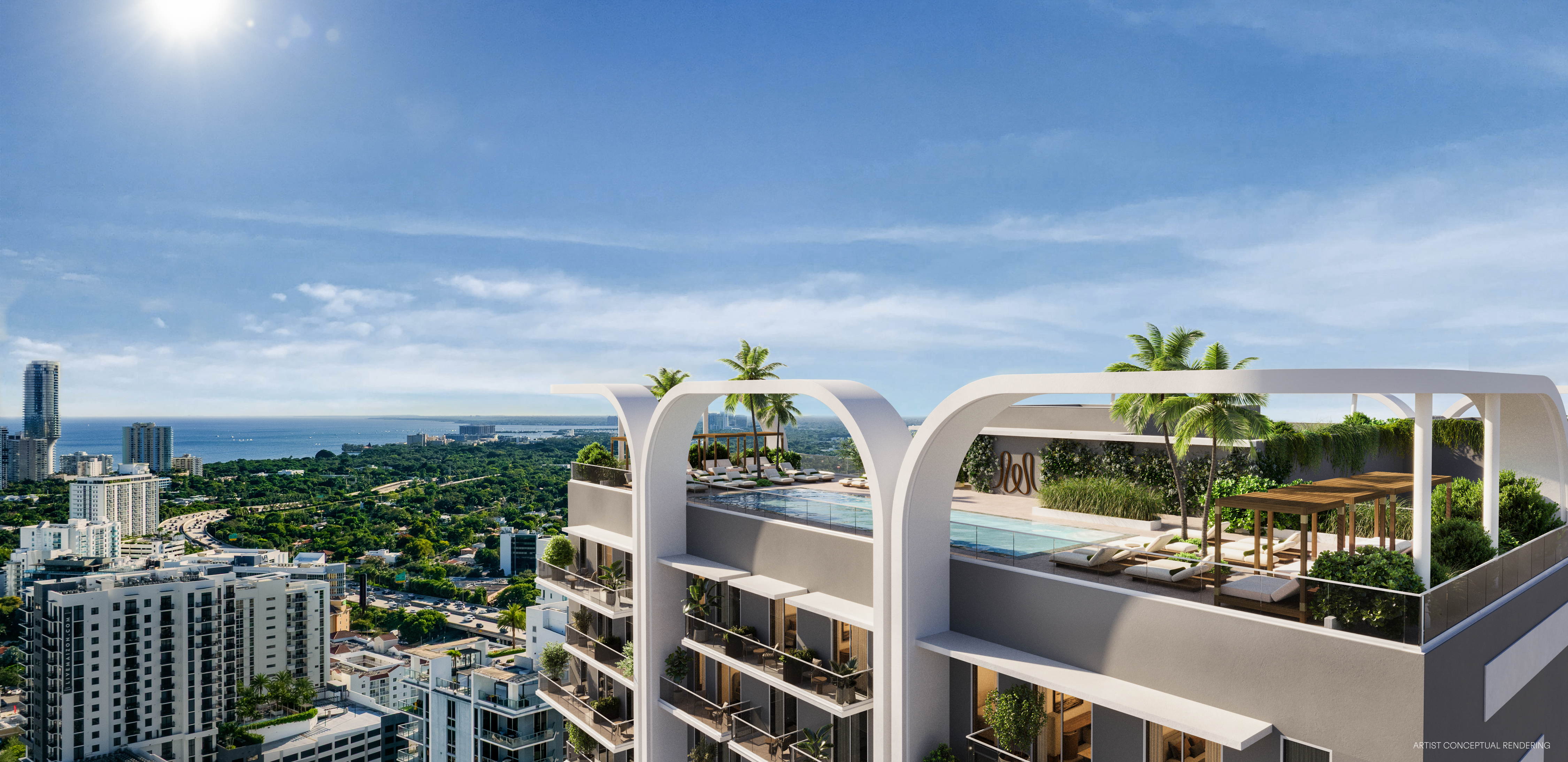 Rooftop with bay view